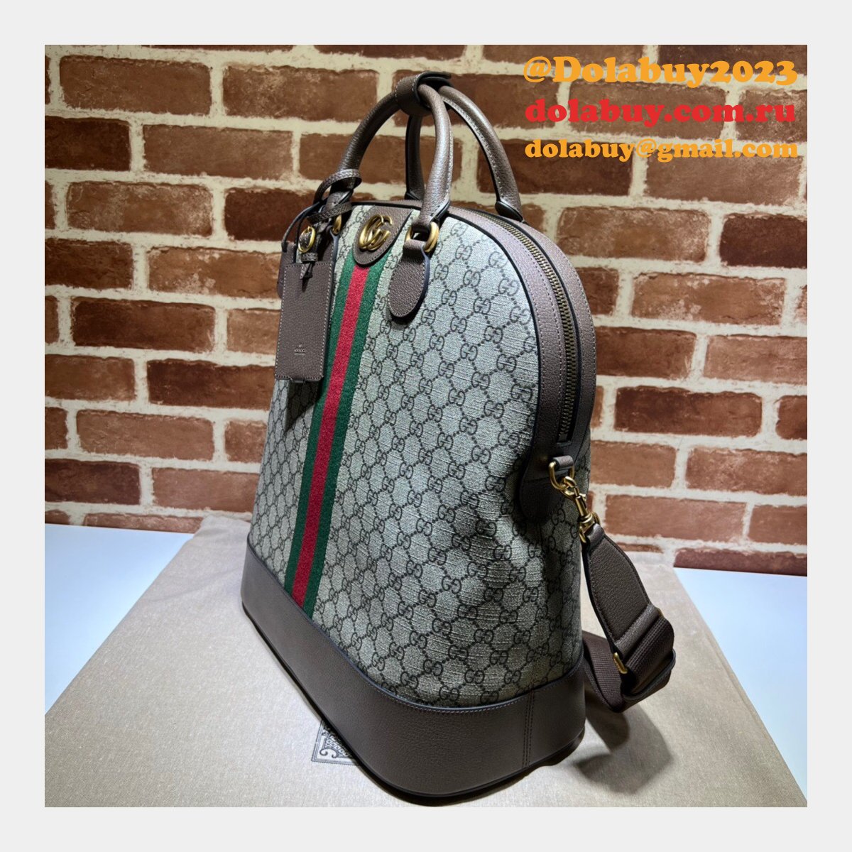 top quality g*u*i uk savoy 724654 bowling ebony Svp*me tote bag