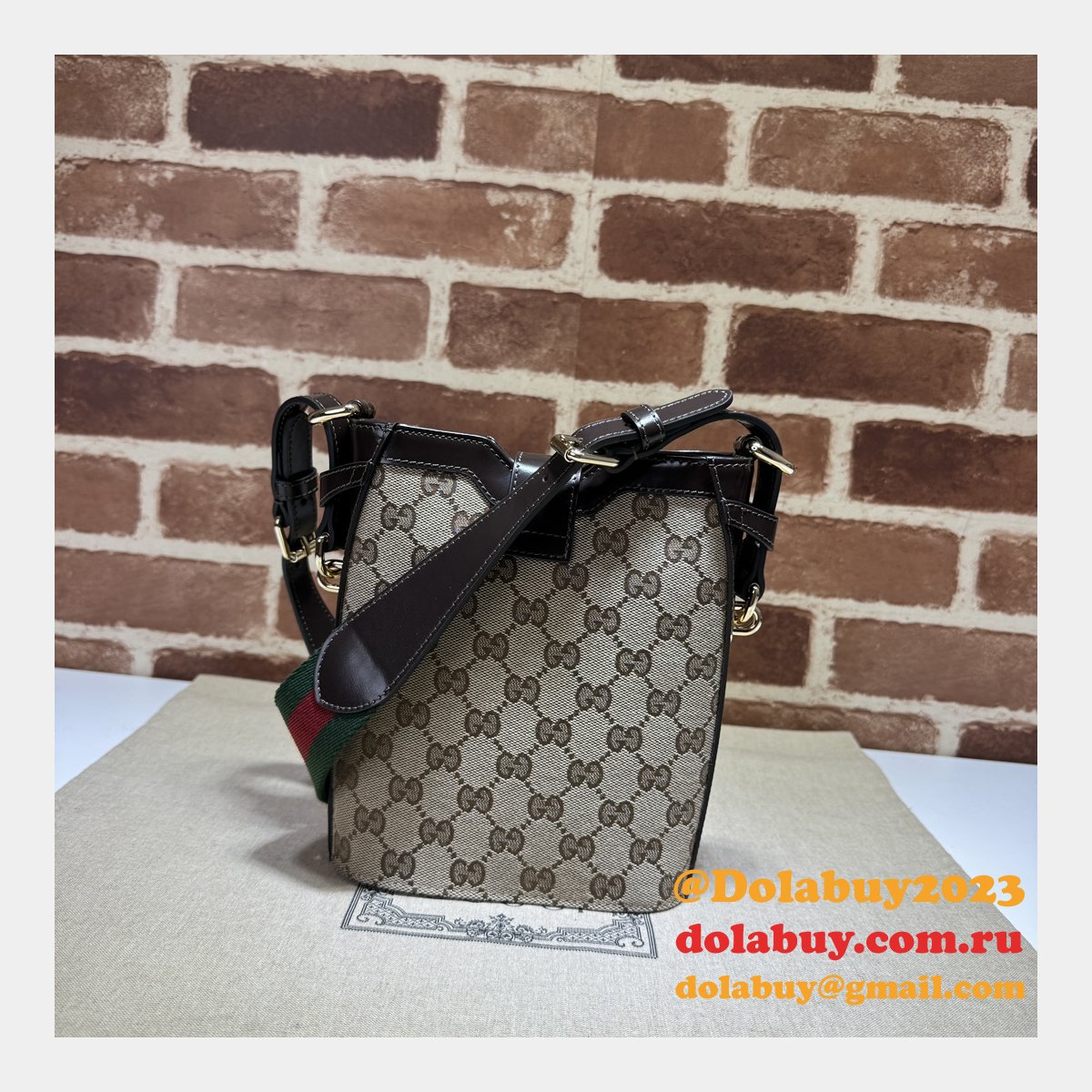 original gg small 782919 G*u*i designer fake bucket bag