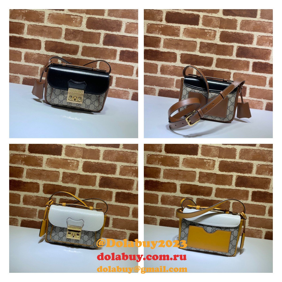 high quality G*u*i replica 658487 padlock mini bag in gg supreme canvas
