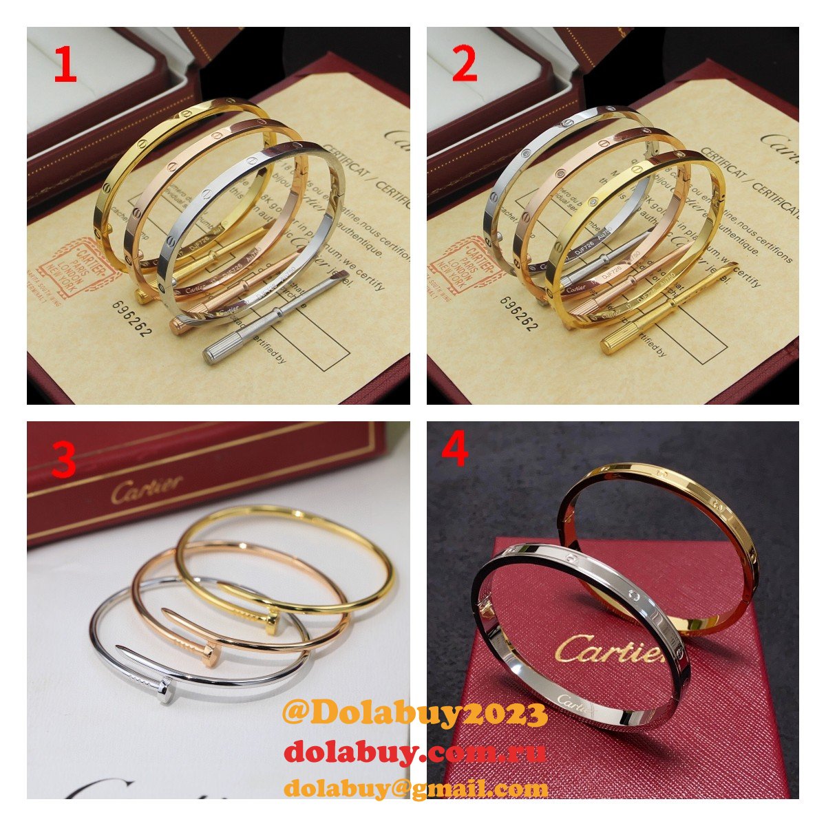 Cheap 1:1 Mirror Cartier love Bracelet Wholesale