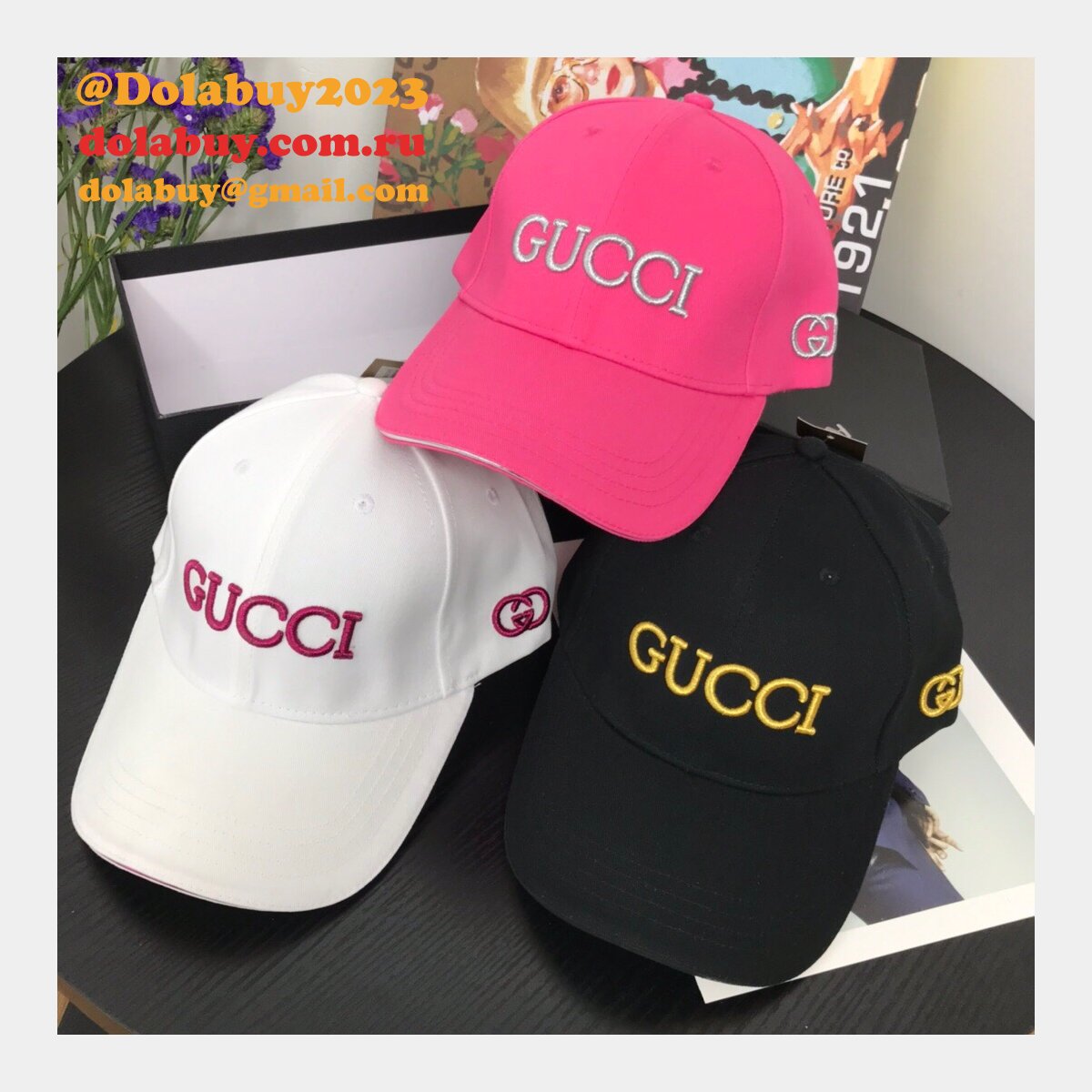 best G*u*i court simple embroidery logo baseball cap