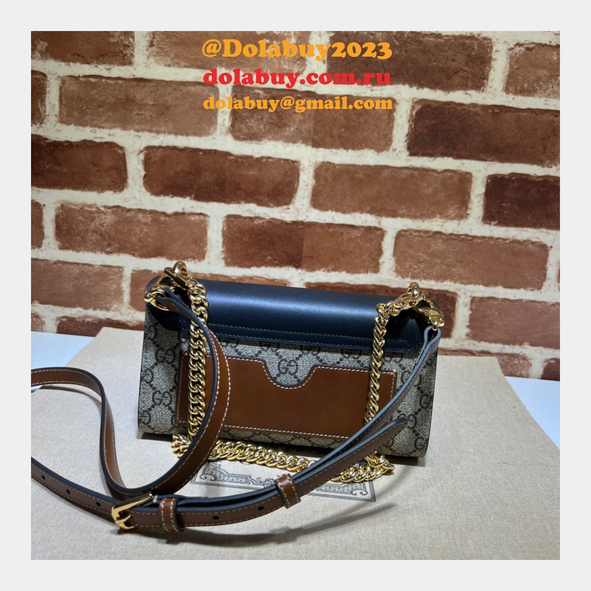 quality G*u*i replica padlock chain 735103 shoulder bag