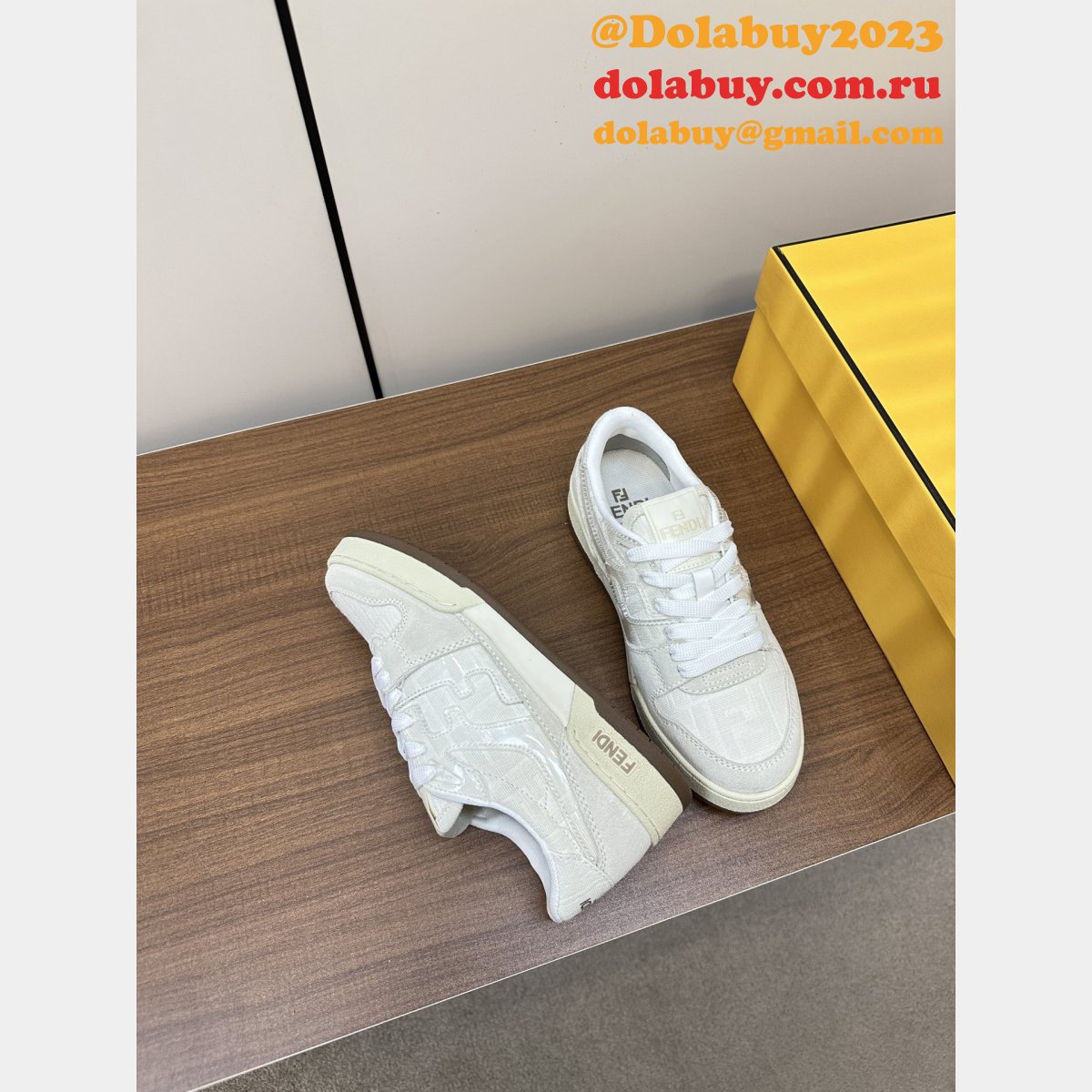 F**di match leather sneakers