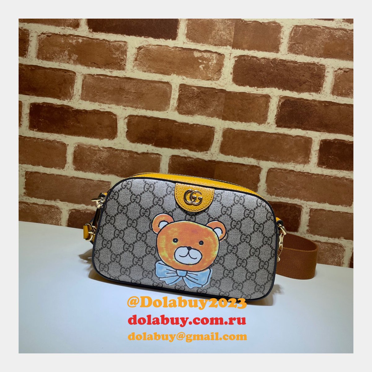 replica luxury G*u*i gg black shoulder 574886 bag