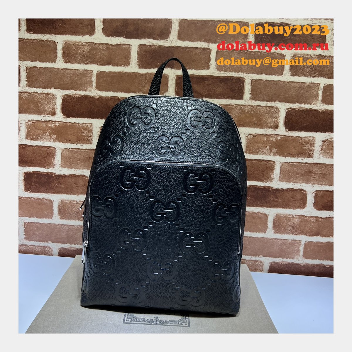 G*u*i black inspired 766932 jumbo gg backpack fake top quality