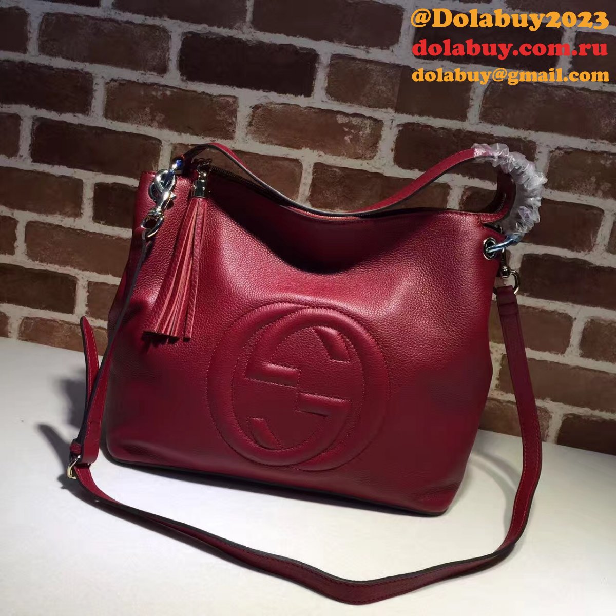 replica G*u*i luxury shoulder soho leather hobo 408825 bag