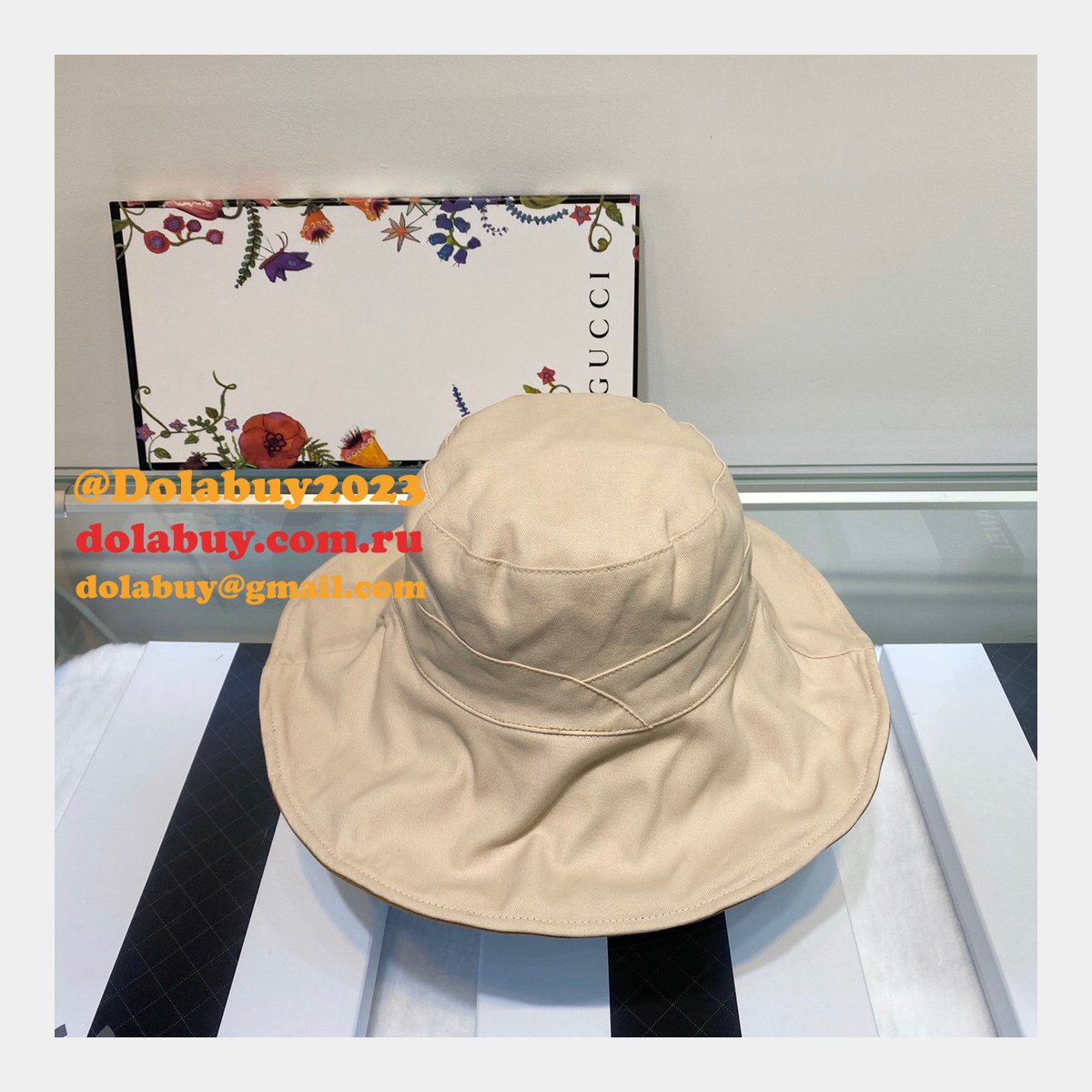 fake G*u*i wearable on both sides hats