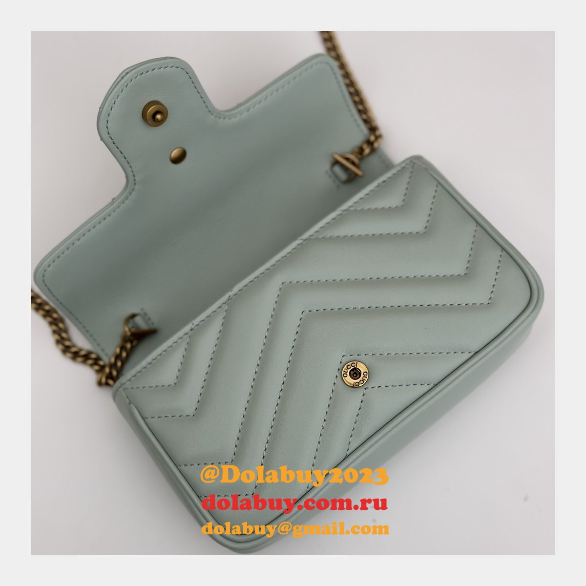 faux G*u*i matelassé shoulder gg marmont replica top bag