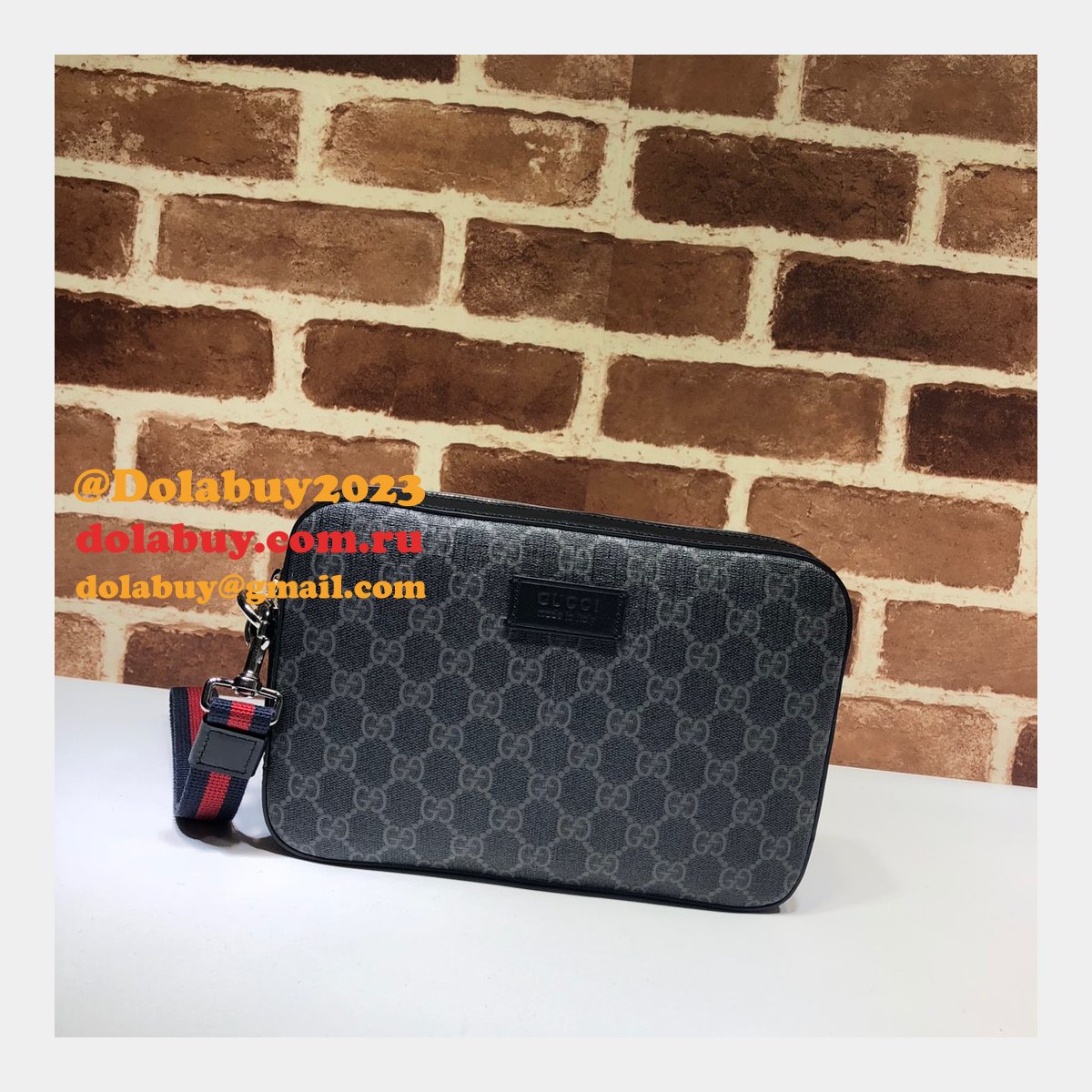 designer gg black mens top quality 495562 G*u*i replica bag