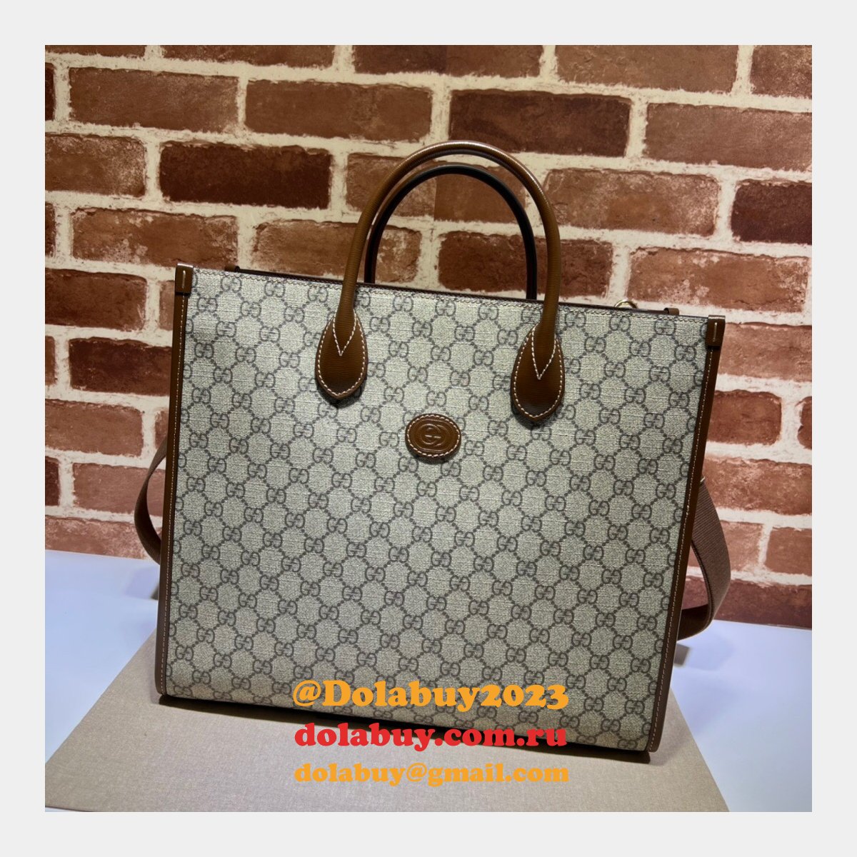 G*u*i luxury tastic replica 674148 medium tote with interlocking g