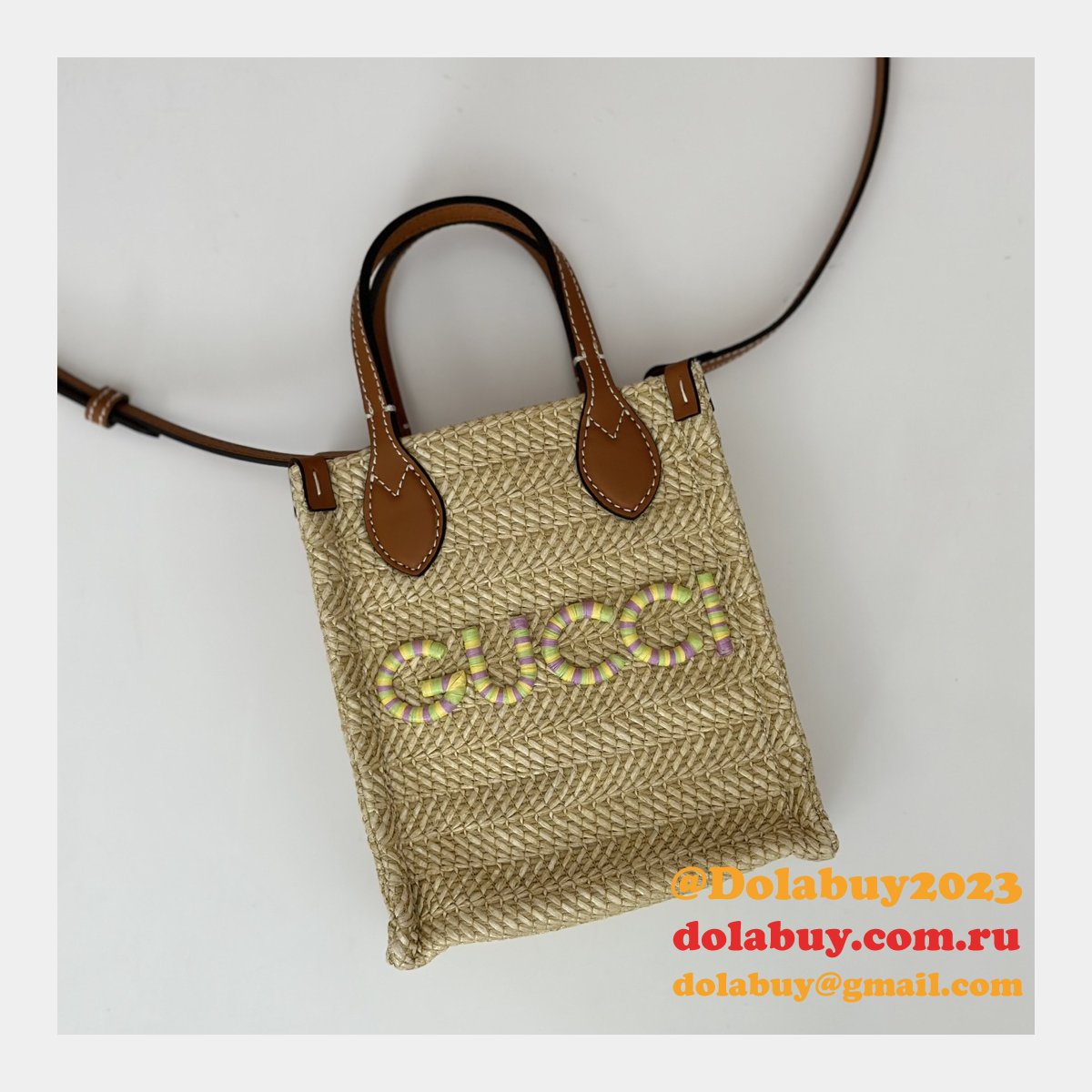 G*u*i fake super crossbody straw-effect 780083 top bag