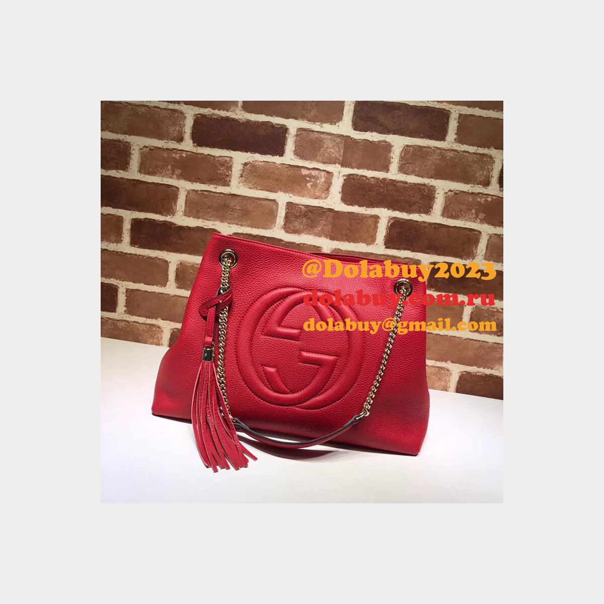 7 star G*u*i replica soho leather shoulder 308982 bag
