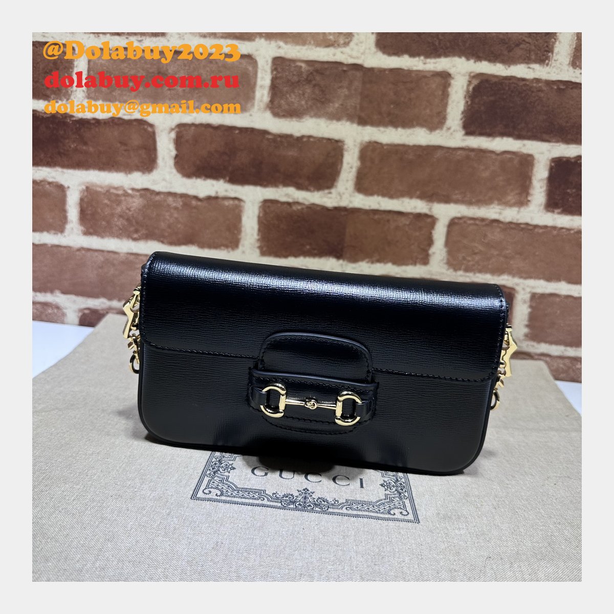 high quality 752002 horsebit black 1955 replica G*u*i designer bag