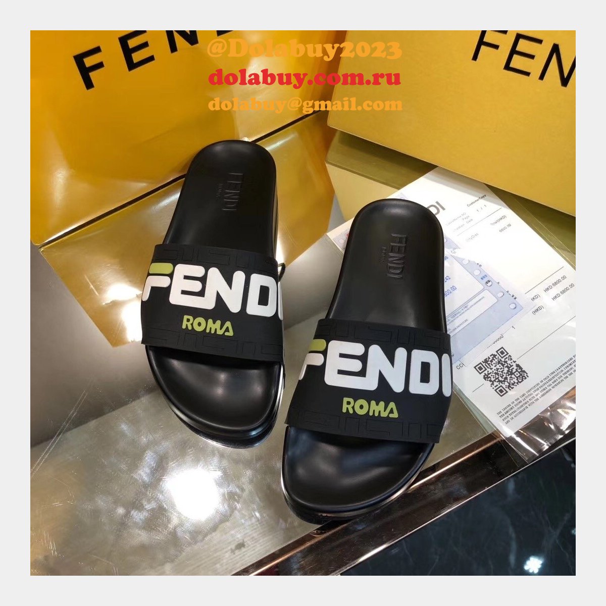 fashion F**di casual slippers