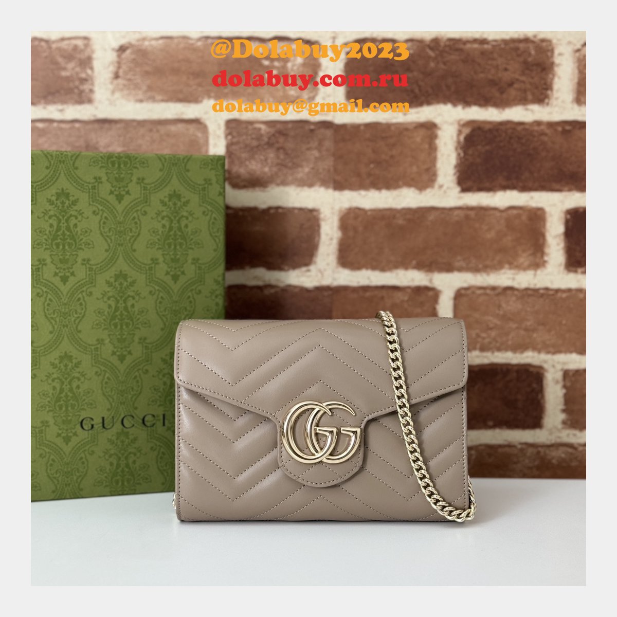 perfect G*u*i replicas 474575 gg marmont super chain wallets high bag