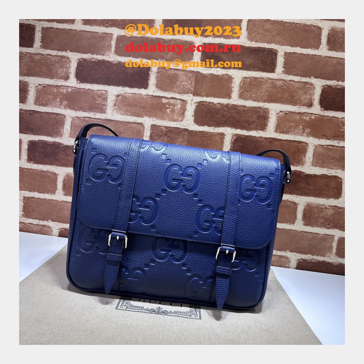 jumbo G*u*i inspired gg 1:1 mirror messenger 760234 blue bag