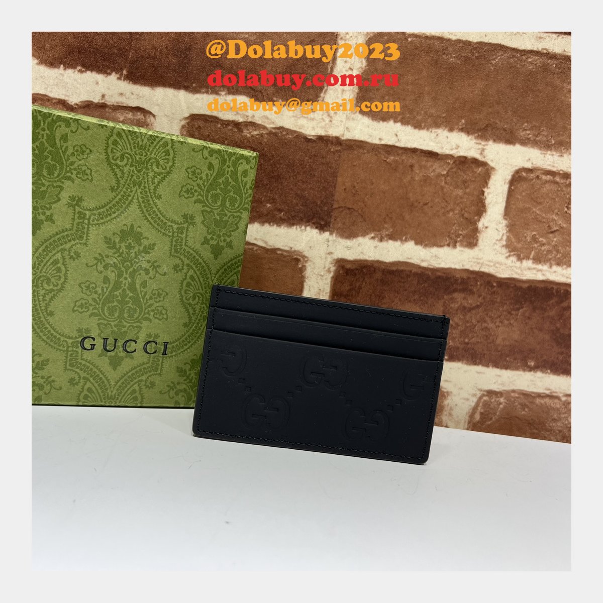 gg replcia G*u*i 771314/771315/780403 rubber-effect zip card case wallet