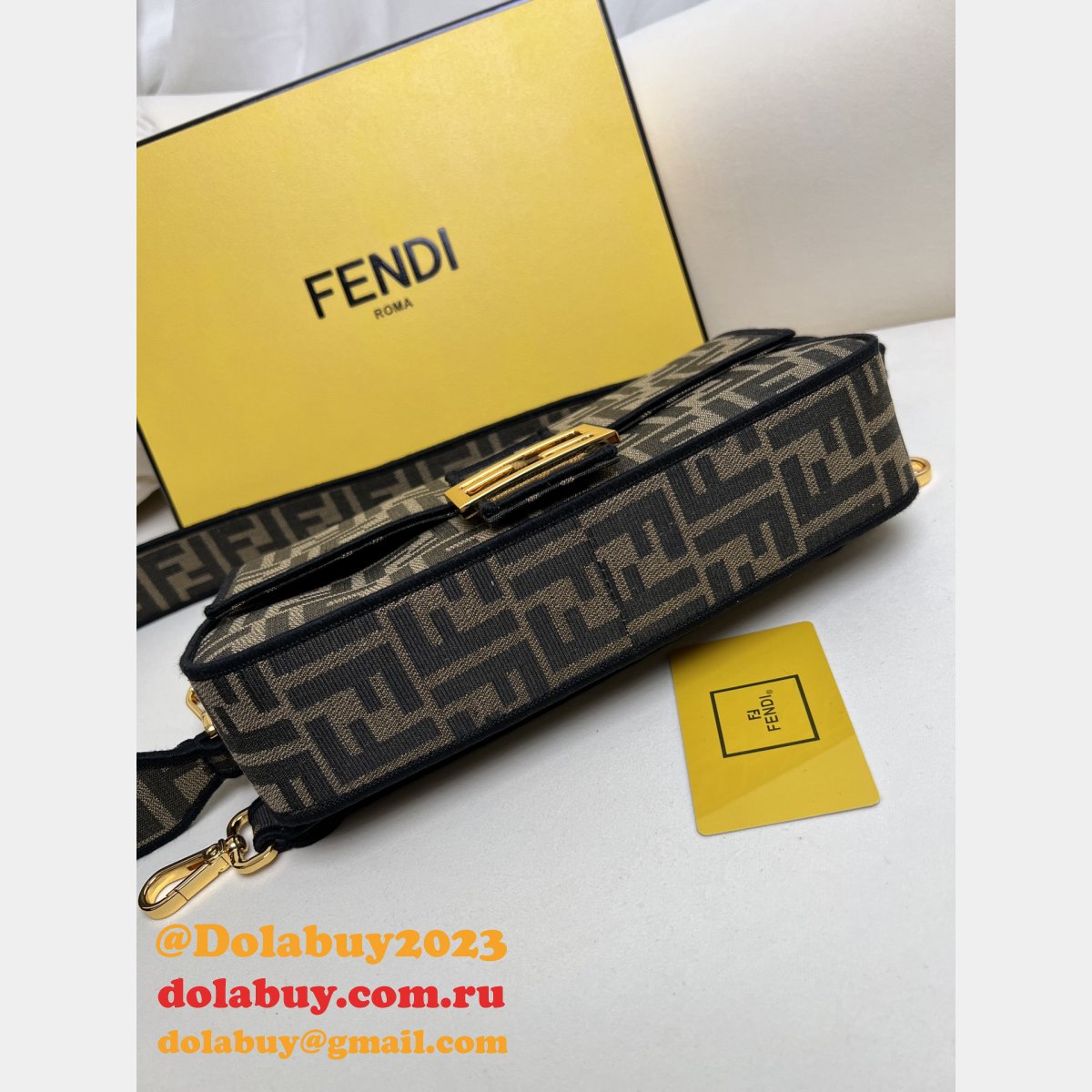 luxury F**di cheap medium iconic baguette handbag