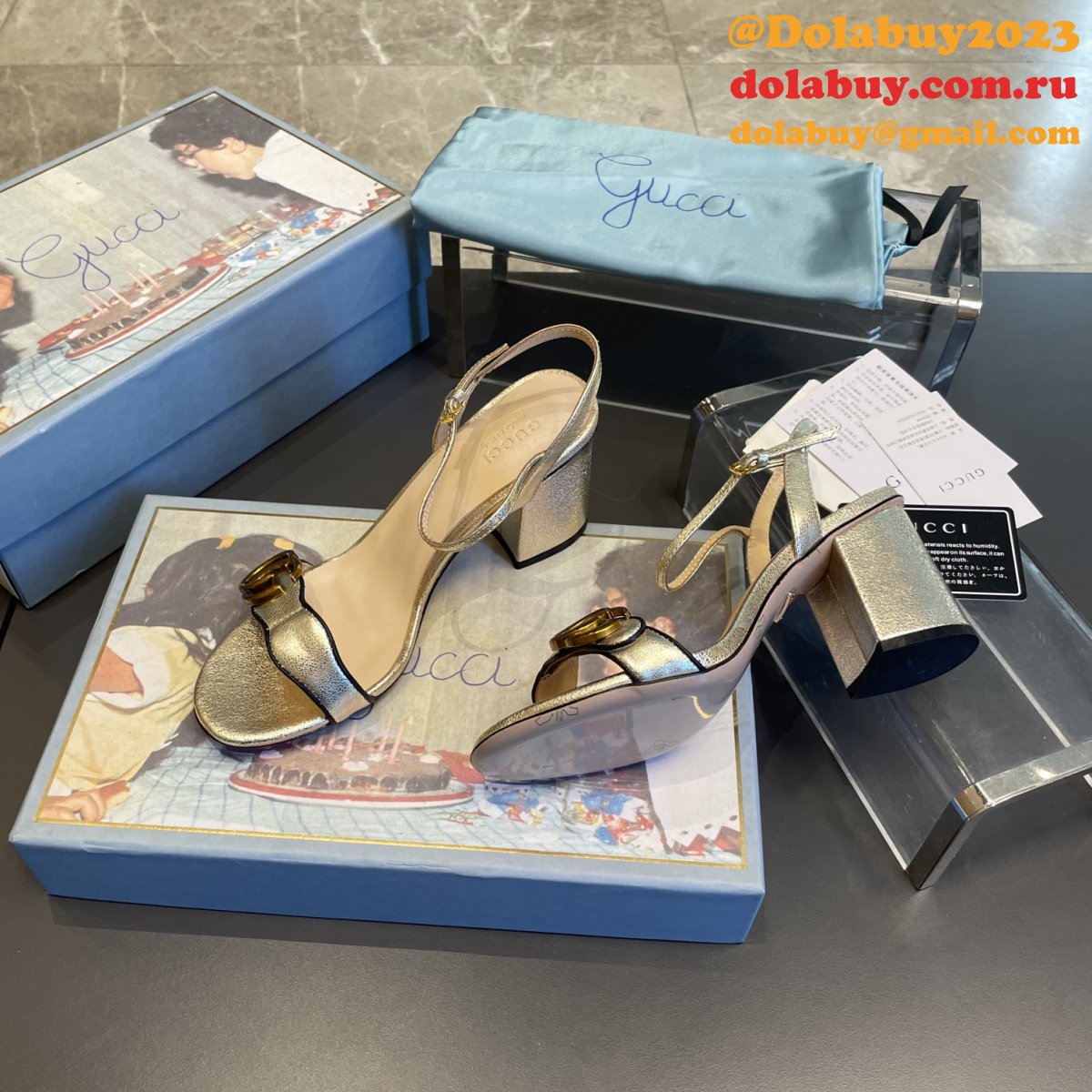 replica G*u*i wholesale classic high heel sandals shoes