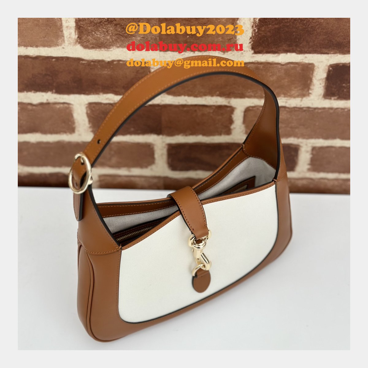 replcia 782849 fashion G*u*i jackie half moon shoulder copy bag