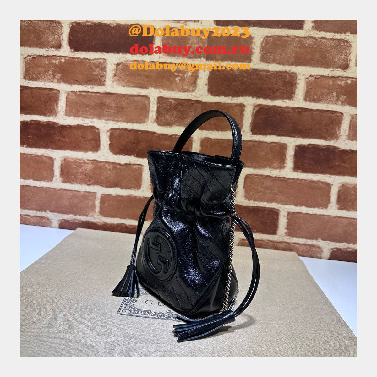 top quality G*u*i blondie mini backet bag 760313 replica