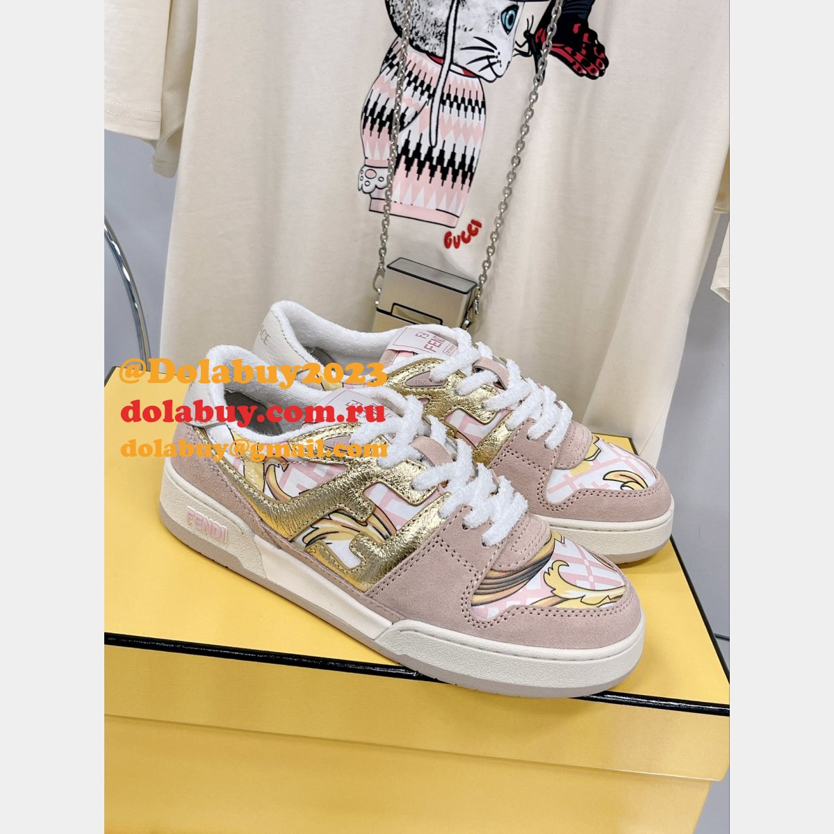 hottest replica F**di x versace match tup f logo shoes