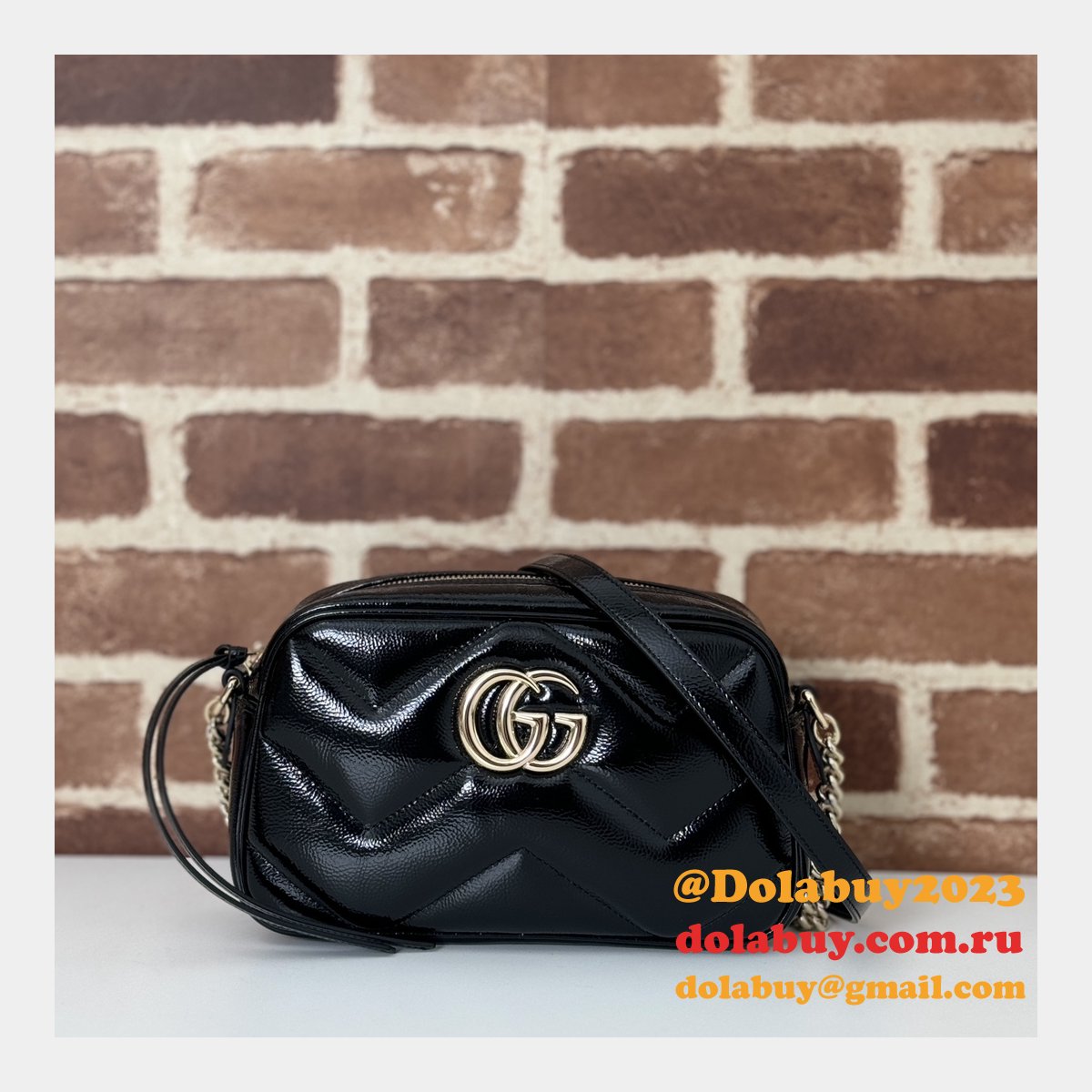 gg marmont G*u*i duplicate small shoulder 802448 black bag