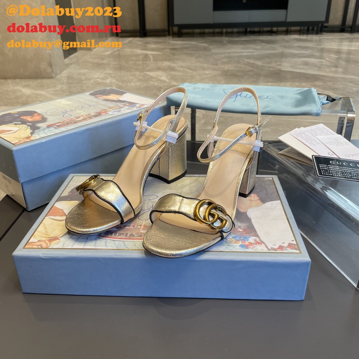 replica G*u*i wholesale classic high heel sandals shoes
