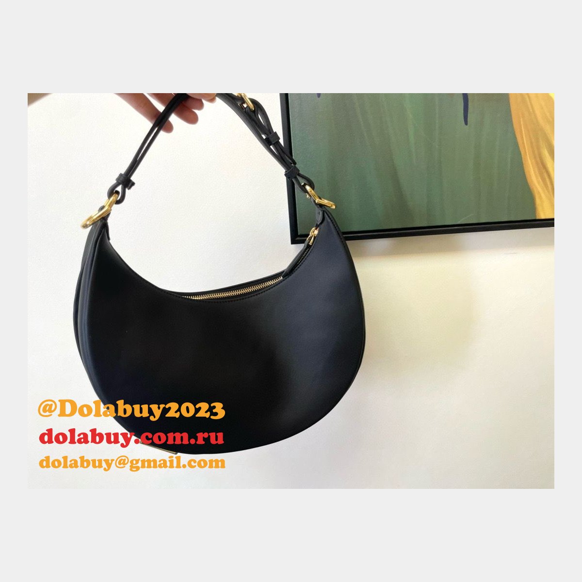 best F**di F**digraphy leather shoulder hobo bag