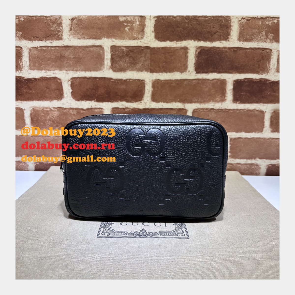G*u*i 766957 replica accessories jumbo gg toiletry case black bag