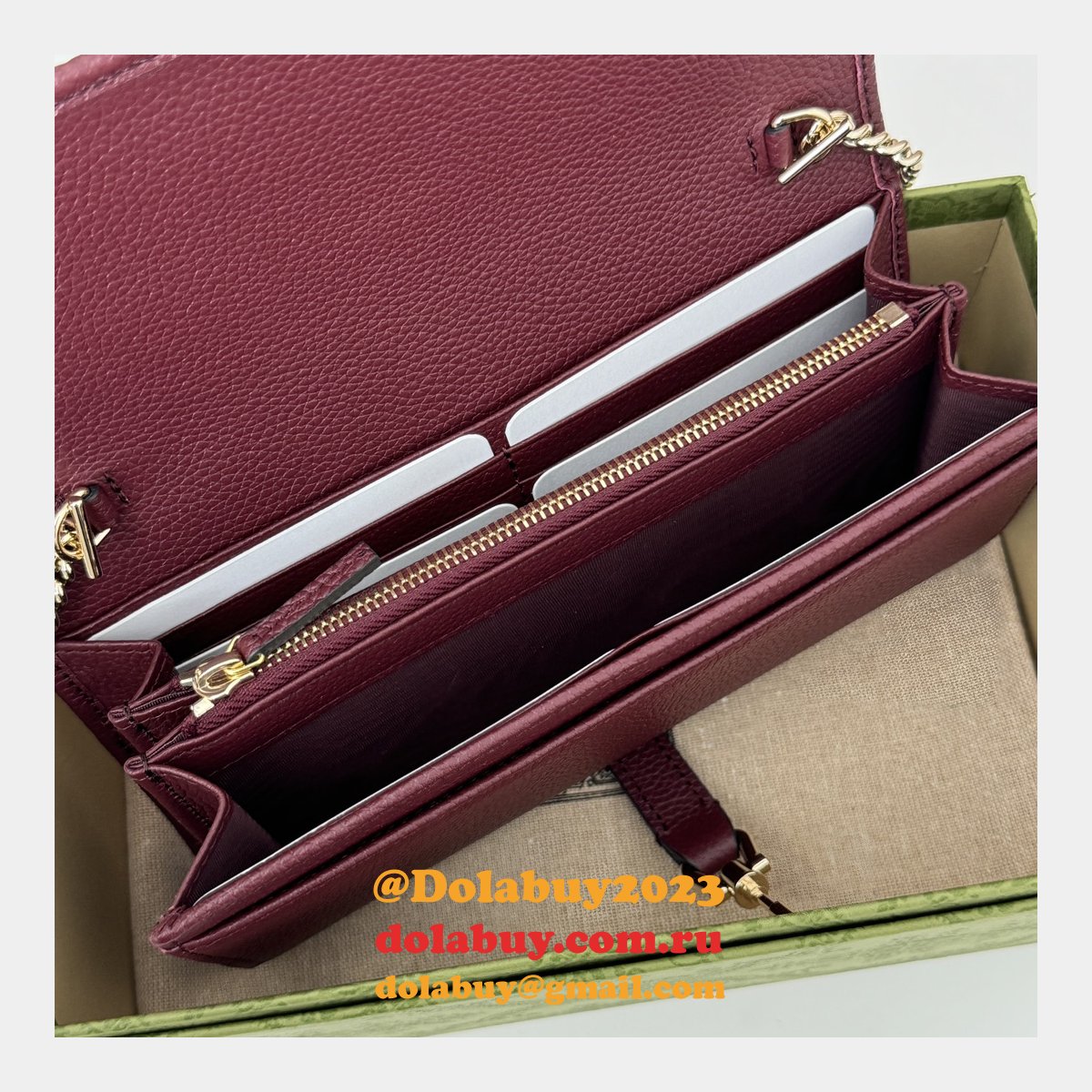 replica 652681 jackie 1961 chain wallet G*u*i aaa+ bag