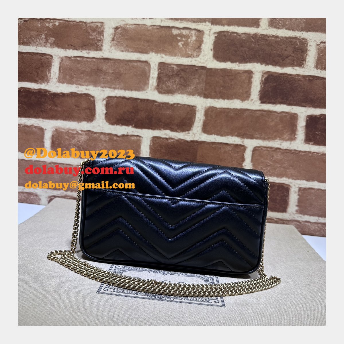 gg marmont G*u*i replica card case chain wallet 751526 bag