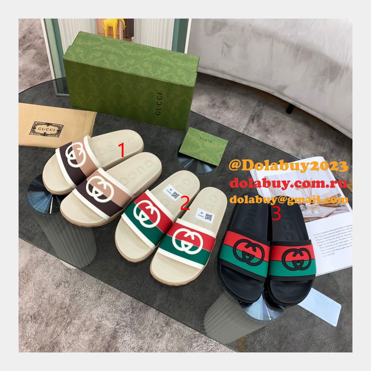 perfect G*u*i quality replica sandals gu7 shoes