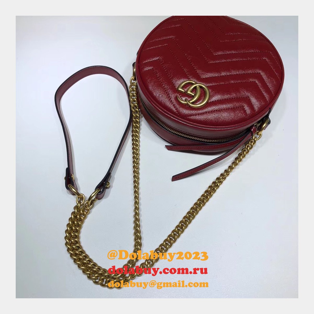 top quality 550154 G*u*i gg marmont mini round shoulder bag