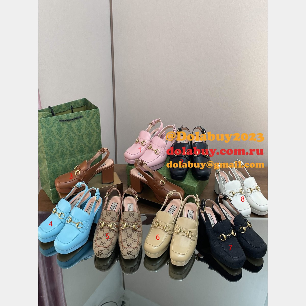 lady horsebit gg G*u*i replicas slingback pumps shoes