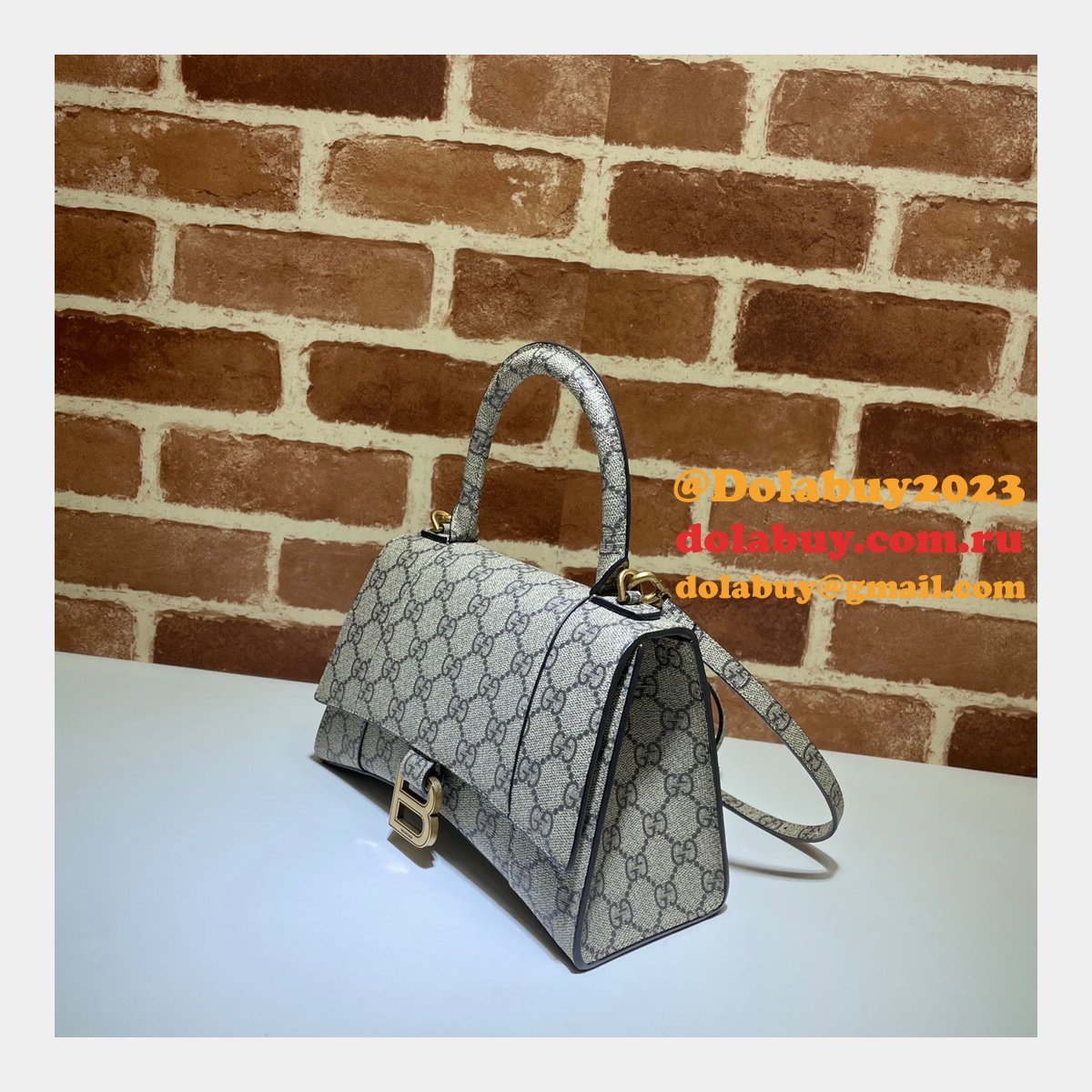 g*u*i x Ba1en*iaga top quality 658575 replica hourglass small top handle bag