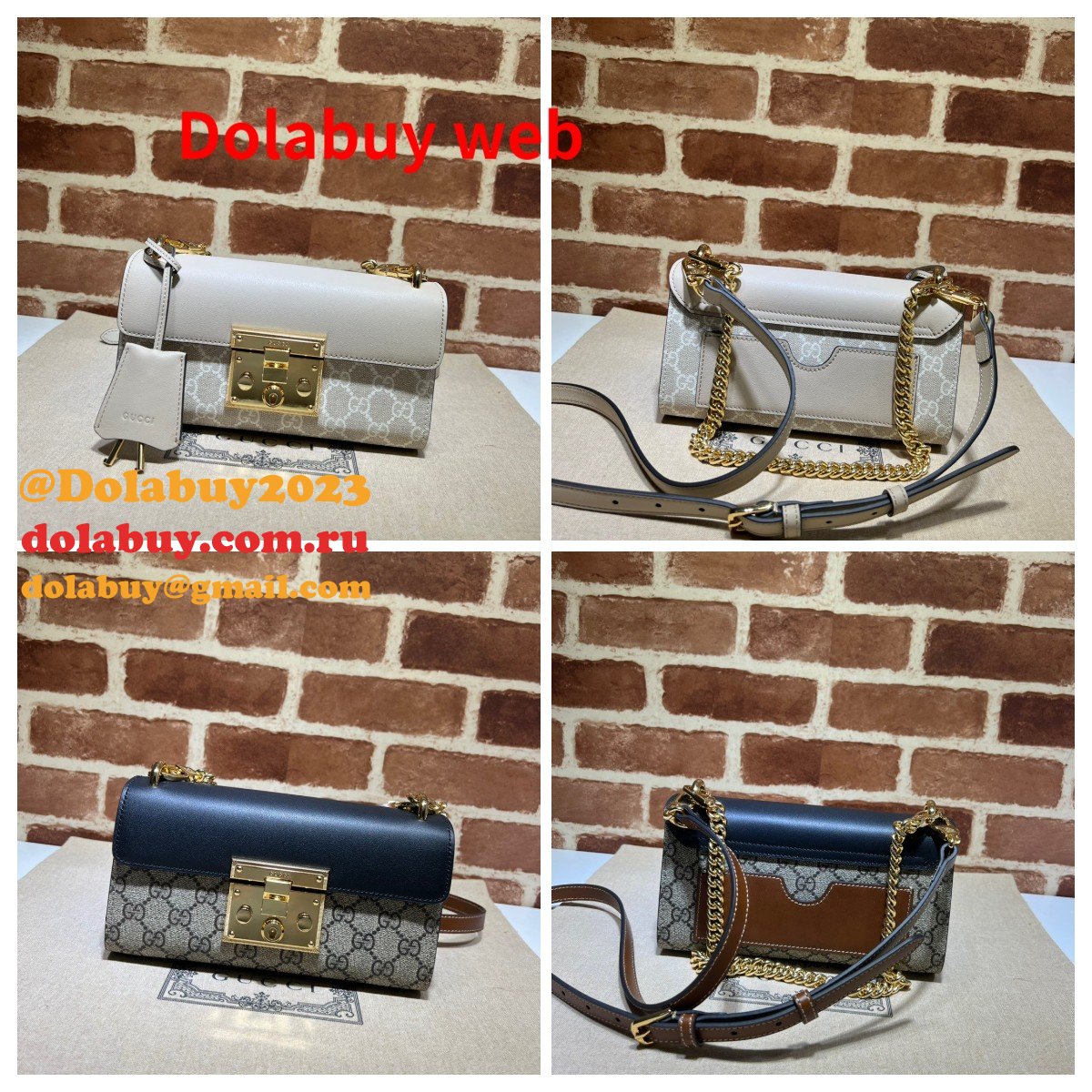 quality G*u*i replica padlock chain 735103 shoulder bag