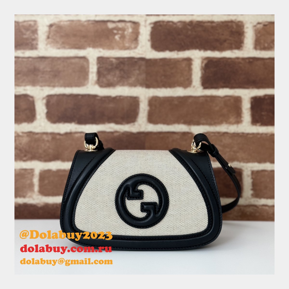 G*u*i blondie knockoff 815700 shoulder natural canvas bag