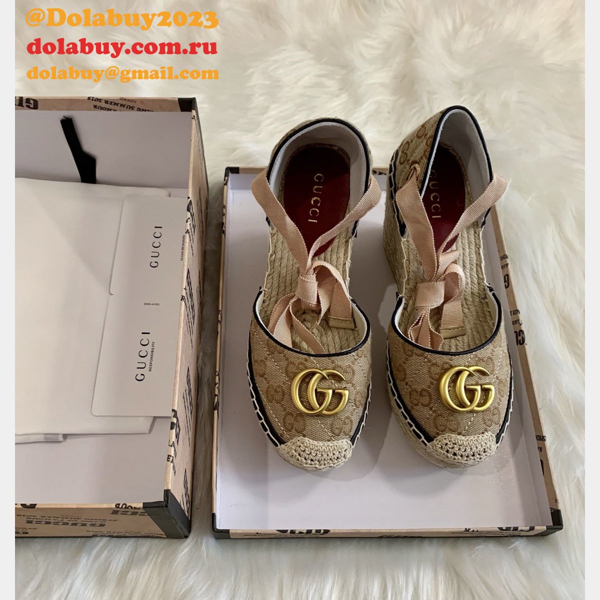 cheap G*u*i wedge sandals