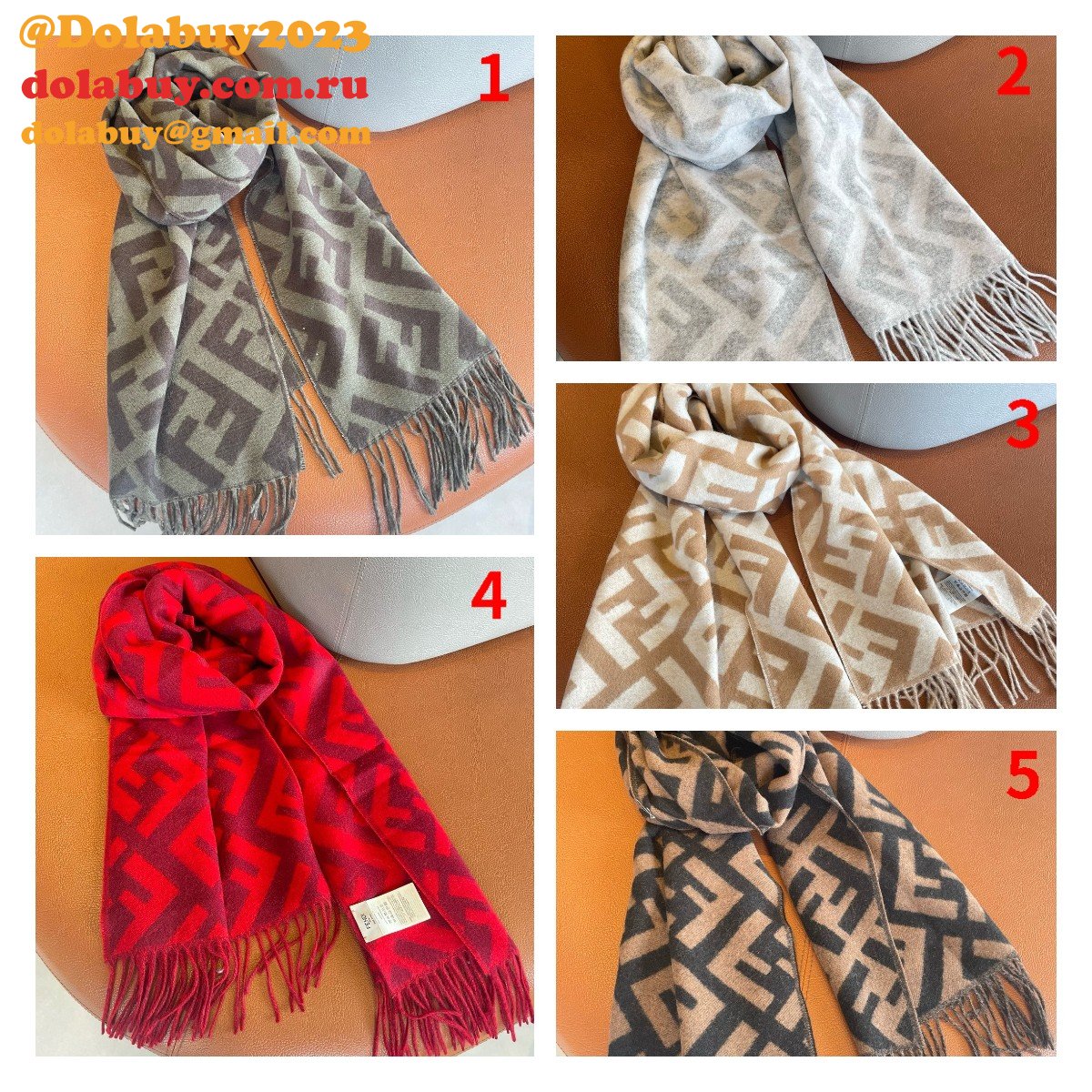 designer knockoff F**di cashmere scarf