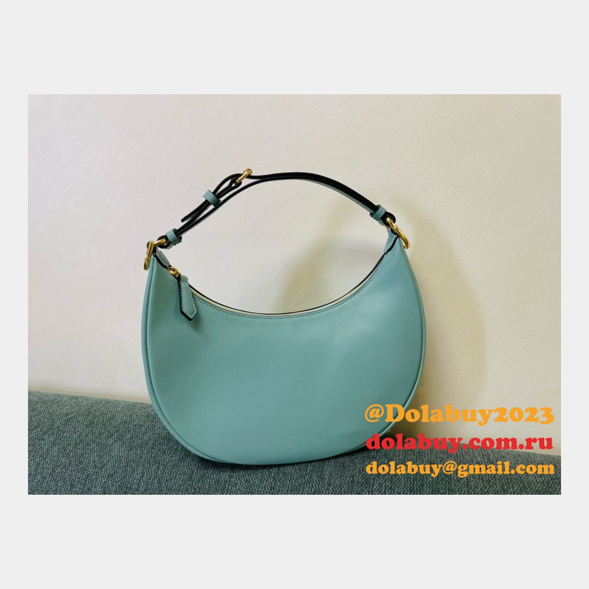 best F**di F**digraphy leather shoulder hobo bag