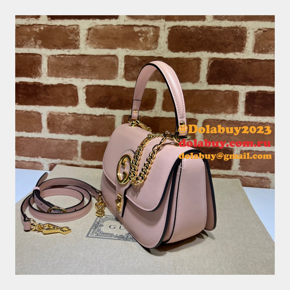 high quality G*u*i blondie top-handle 735101 designer bag