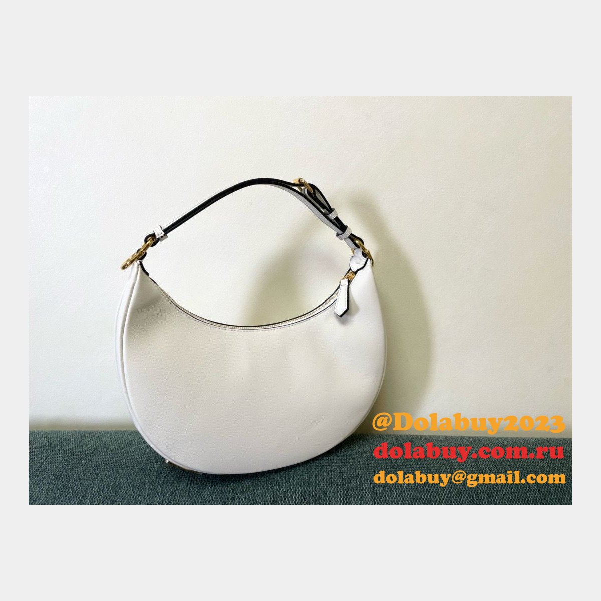 best F**di F**digraphy leather shoulder hobo bag