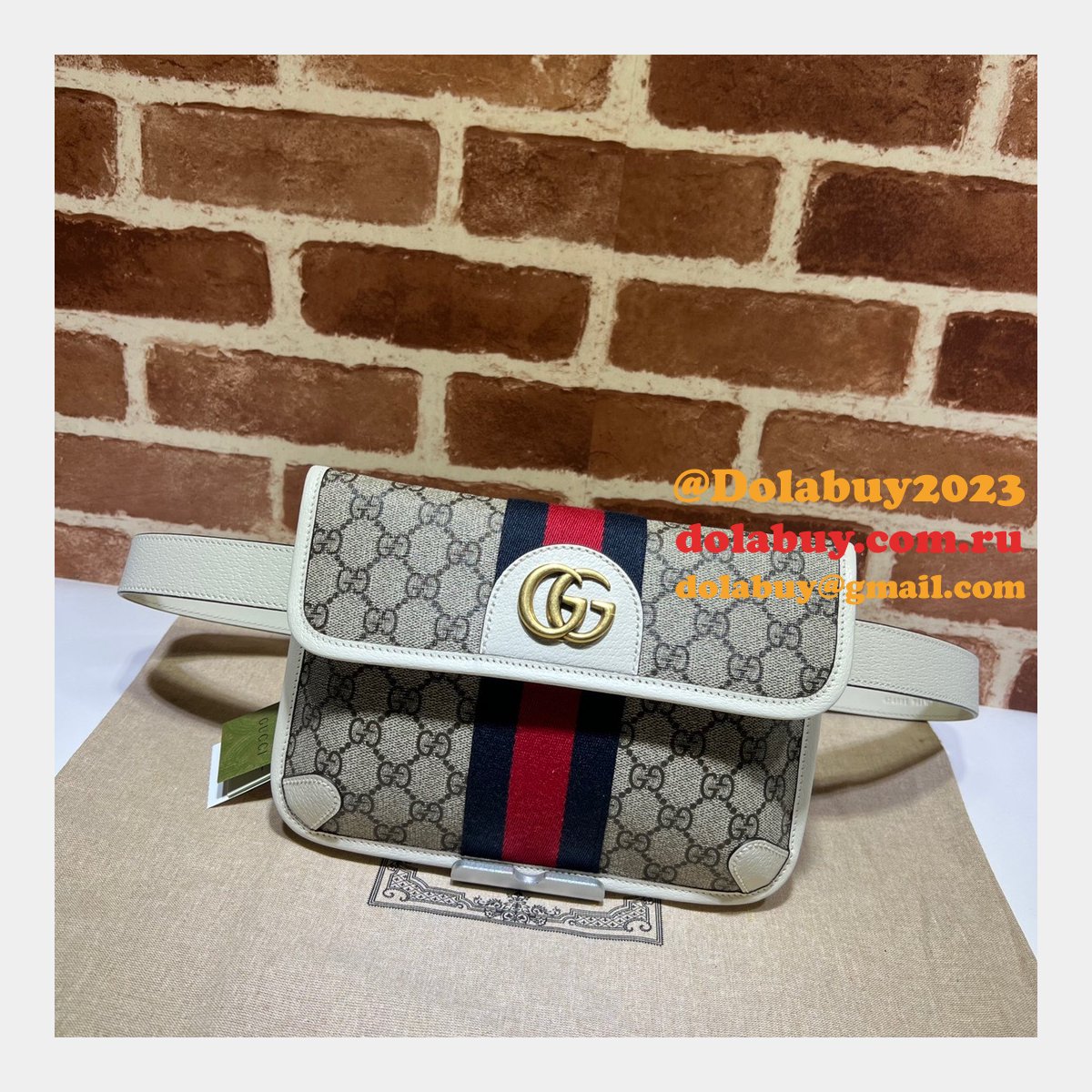 best quality G*u*i replica ophidia belt bag 674081 gg supreme canvas