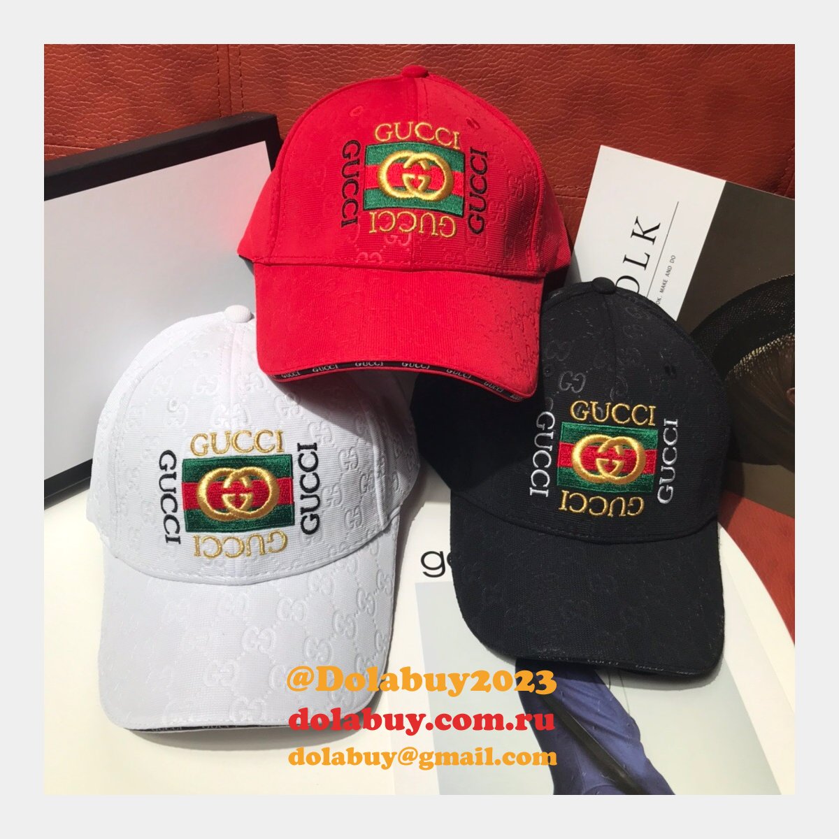 aaa+ G*u*i palace classic pattern simple embroidery logo hats