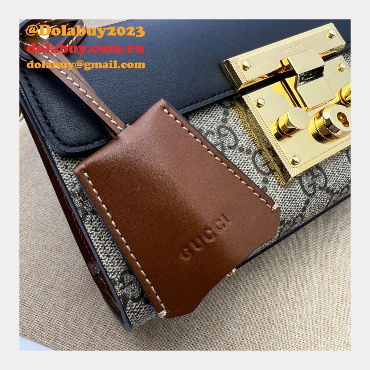 quality G*u*i replica padlock chain 735103 shoulder bag
