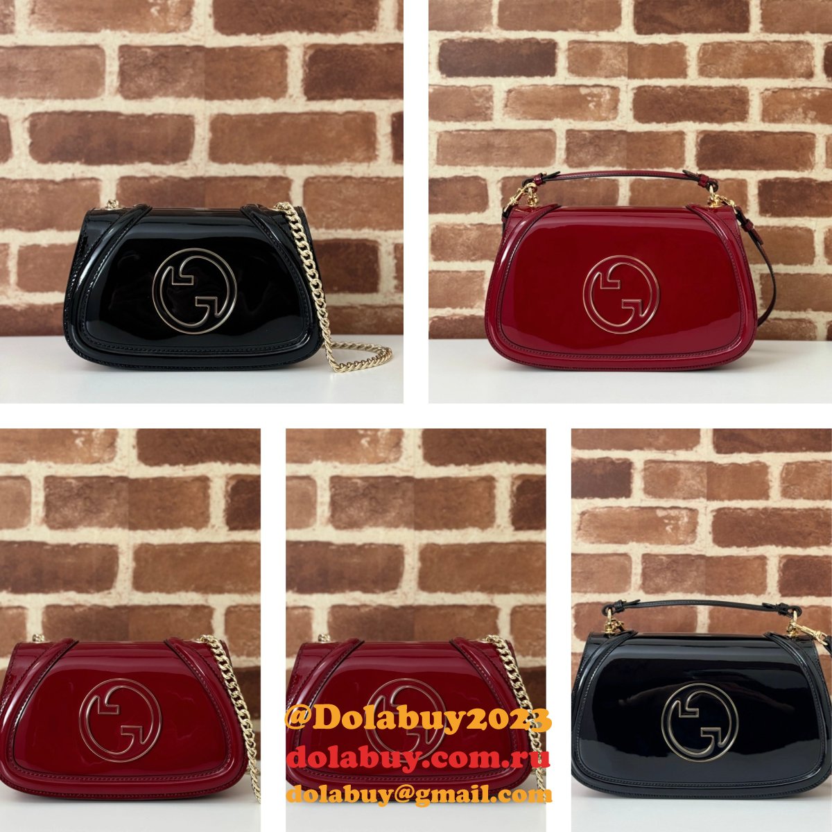 luxury G*u*i blondie 815711/815715/815719 shoulder black/red duplicate bag