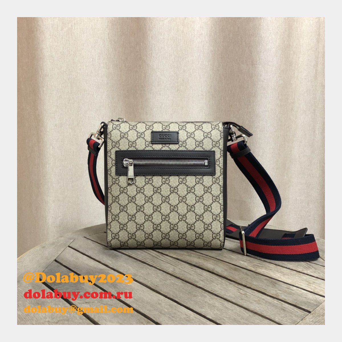 replica G*u*i 7 star gg supreme gray small messenger 523599 bag