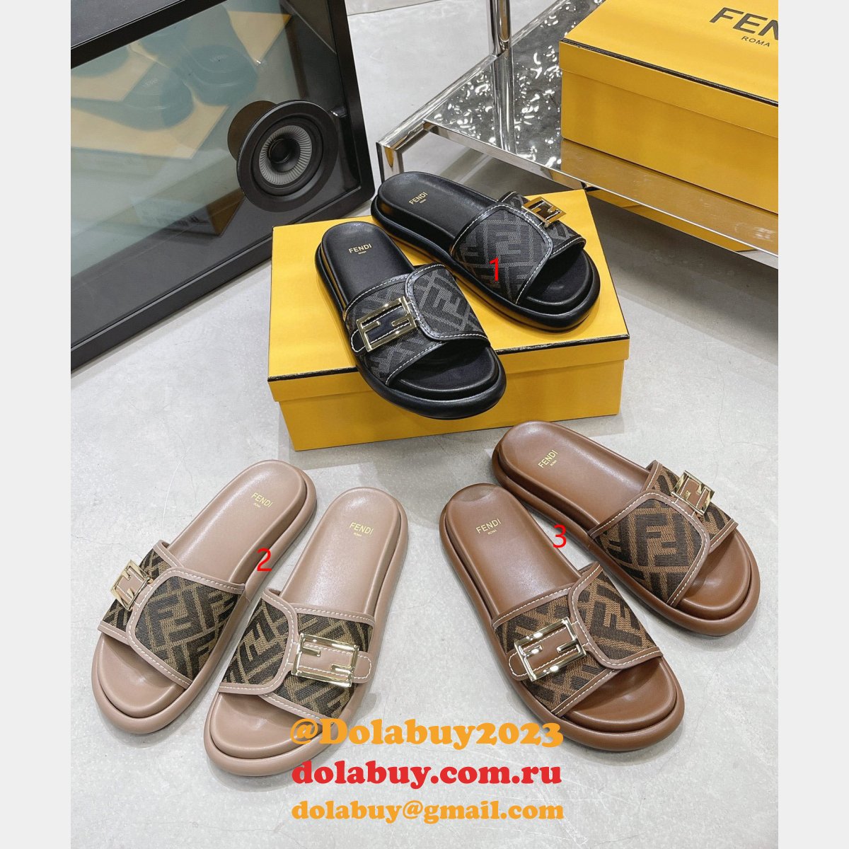 cheap F**di reflections knockoff sandals shoes on sale