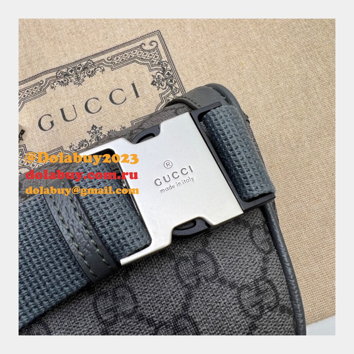 G*u*i replica ophidia aaa+ belt supreme grey 733868 bag